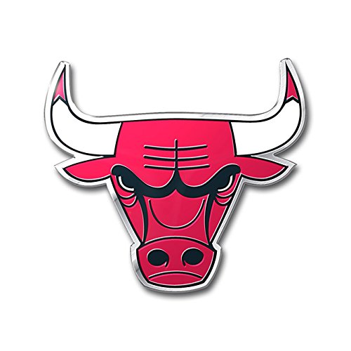 Official NBA Shop Authentic Chrome License Plate Frame and Matching Colored Auto Emblem (Chicago Bulls)