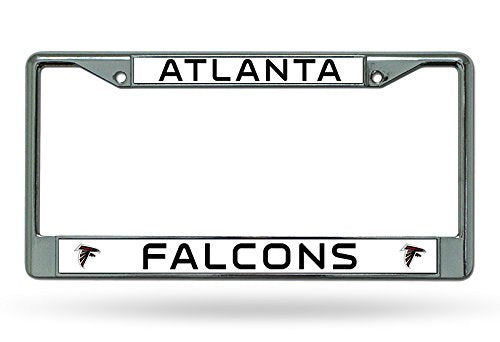 Official National Football League Fan Shop Licensed NFL Shop Authentic Chrome License Plate Frame and Colored Auto Emblem (Atalanta Falcons)