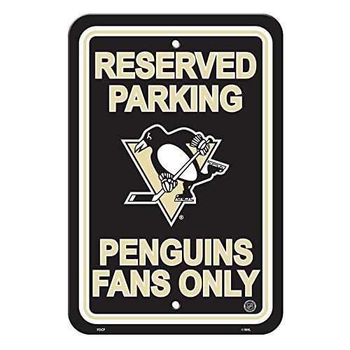 NHL Authentic Reserved Parking Sign, 12 x 18 Inch - Pittsburgh Penguins