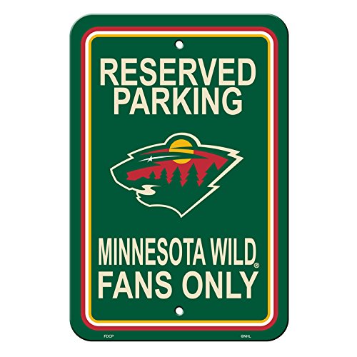 NHL Authentic Reserved Parking Sign, 12 x 18 Inch - Minnesota Wild