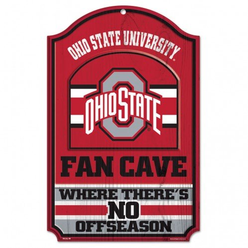 WinCraft Collegiate Fan Shop Authentic NCAA Fan Cave Wooden Sign. Stake Your Territory with This Sign. For the Office or Man Cave. This 11"X17" Sign Let's Everyone Know Your Team