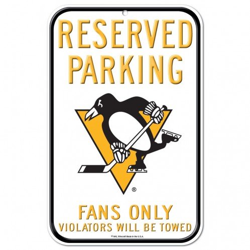 NHL Authentic Reserved Parking Sign. Great for The Office or Man Cave at Home. 12"x18" Parking Sign Let's Everyone Know Who's Your Team