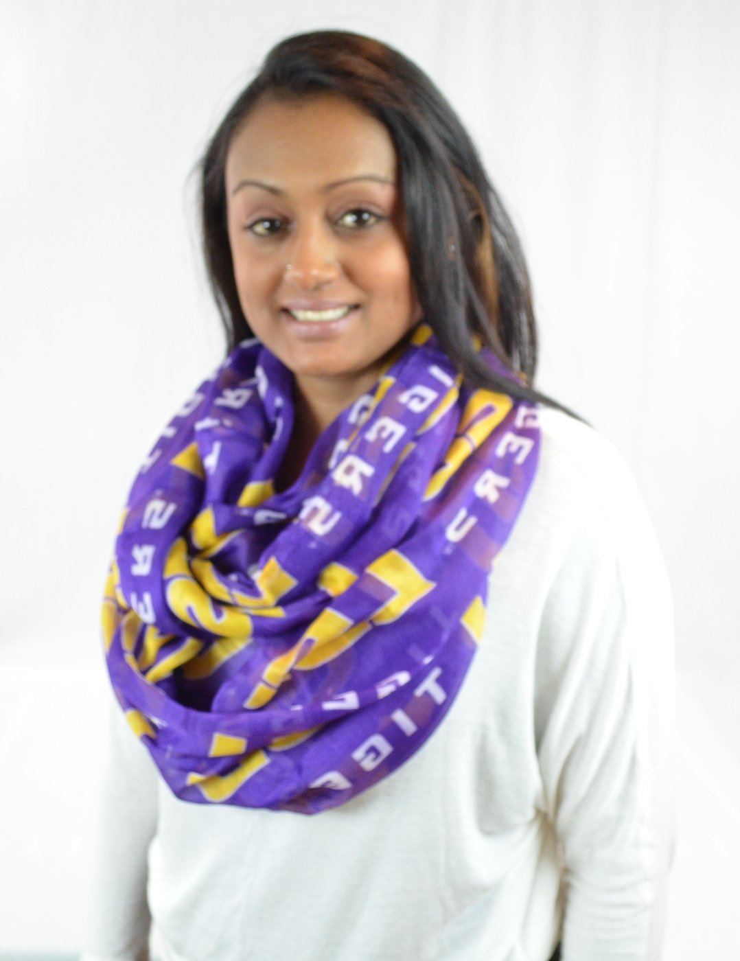 NCAA Merchandise Official National Collegiate Athletic Association Fan Shop Authentic NCAA Infinity Scarf and Hair Twist - Scrunchie Set. Show School Pride Everywhere