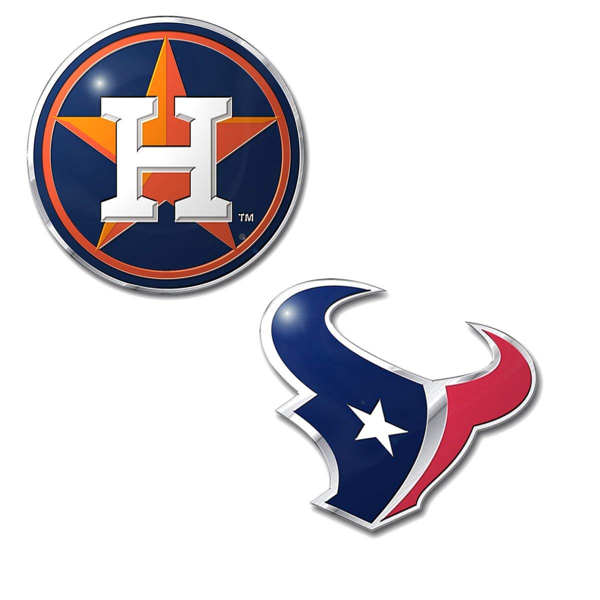 Professional Sports Teams Chrome Outlined Colored Auto Emblem. Emblems available in NFL and MLB sets or NHL and MLB sets. Show Pride in two Sports