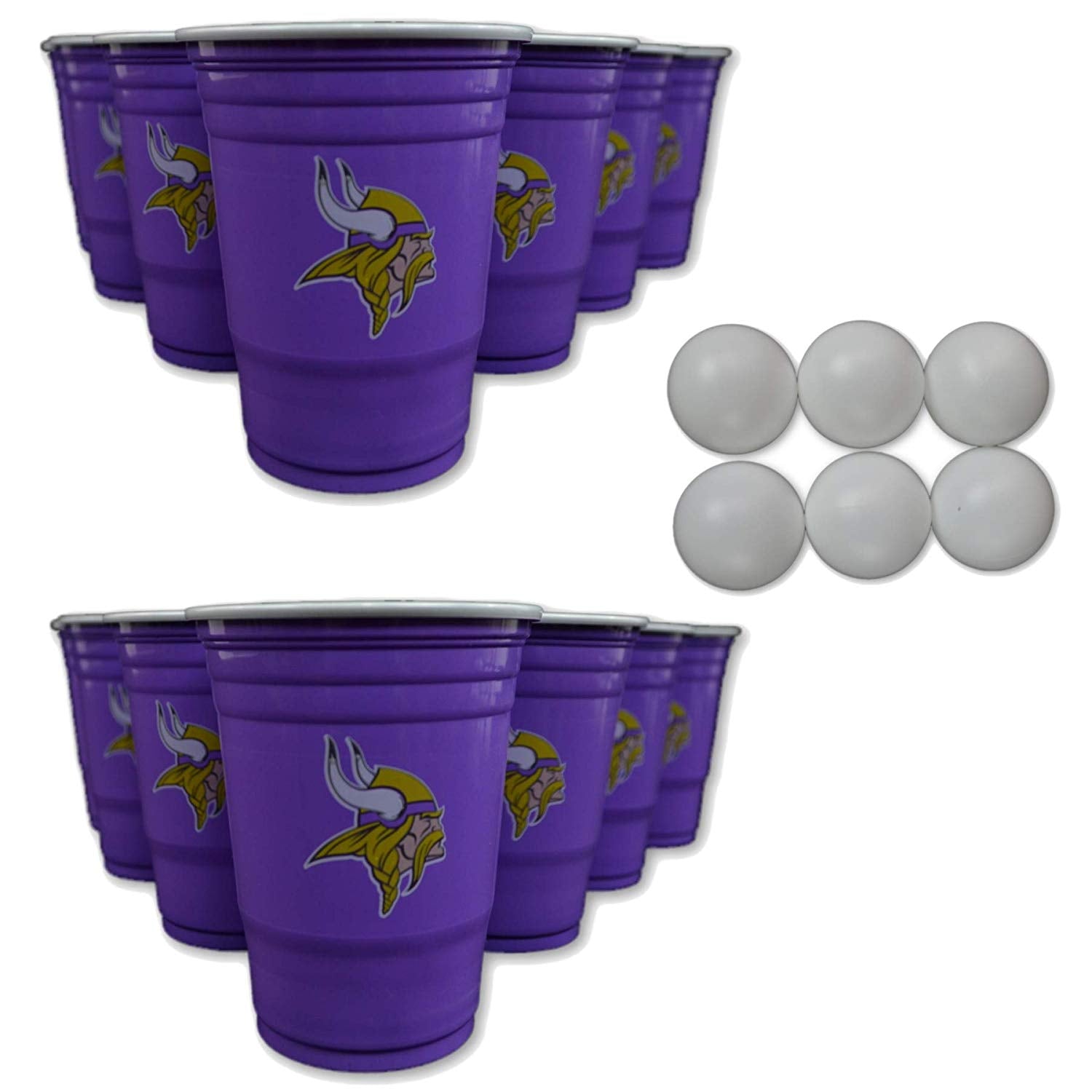 Siskiyou/Sport Mania NFL Fan Shop Beer Pong Set. Rep Your Favorite Team with The Classic Game of Beer Pong at Home or at The Tailgate Party - Comes with 22 Cups and 6 Ping Pong Balls
