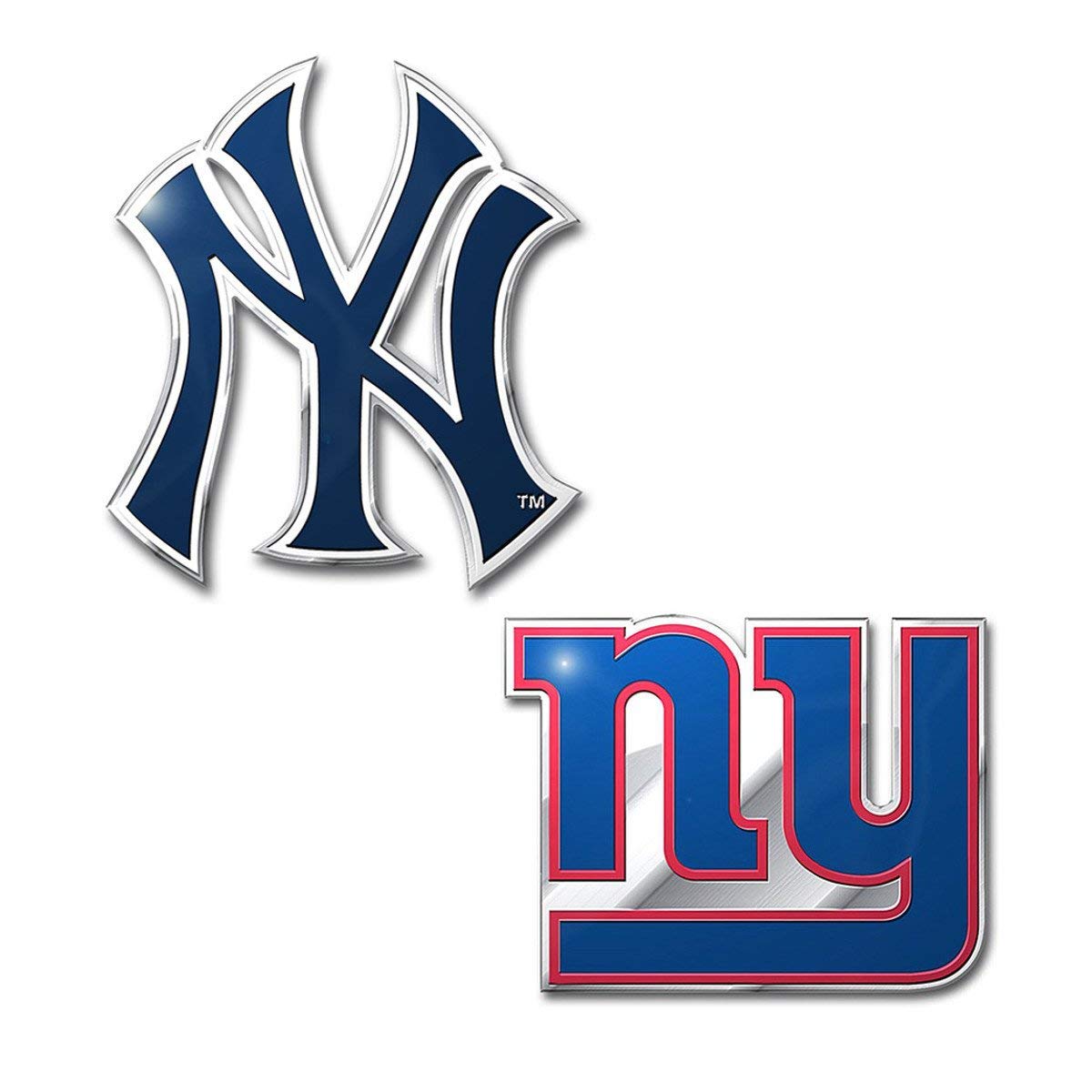 Professional Sports Teams Chrome Outlined Colored Auto Emblem. Emblems available in NFL and MLB sets or NHL and MLB sets. Show Pride in two Sports