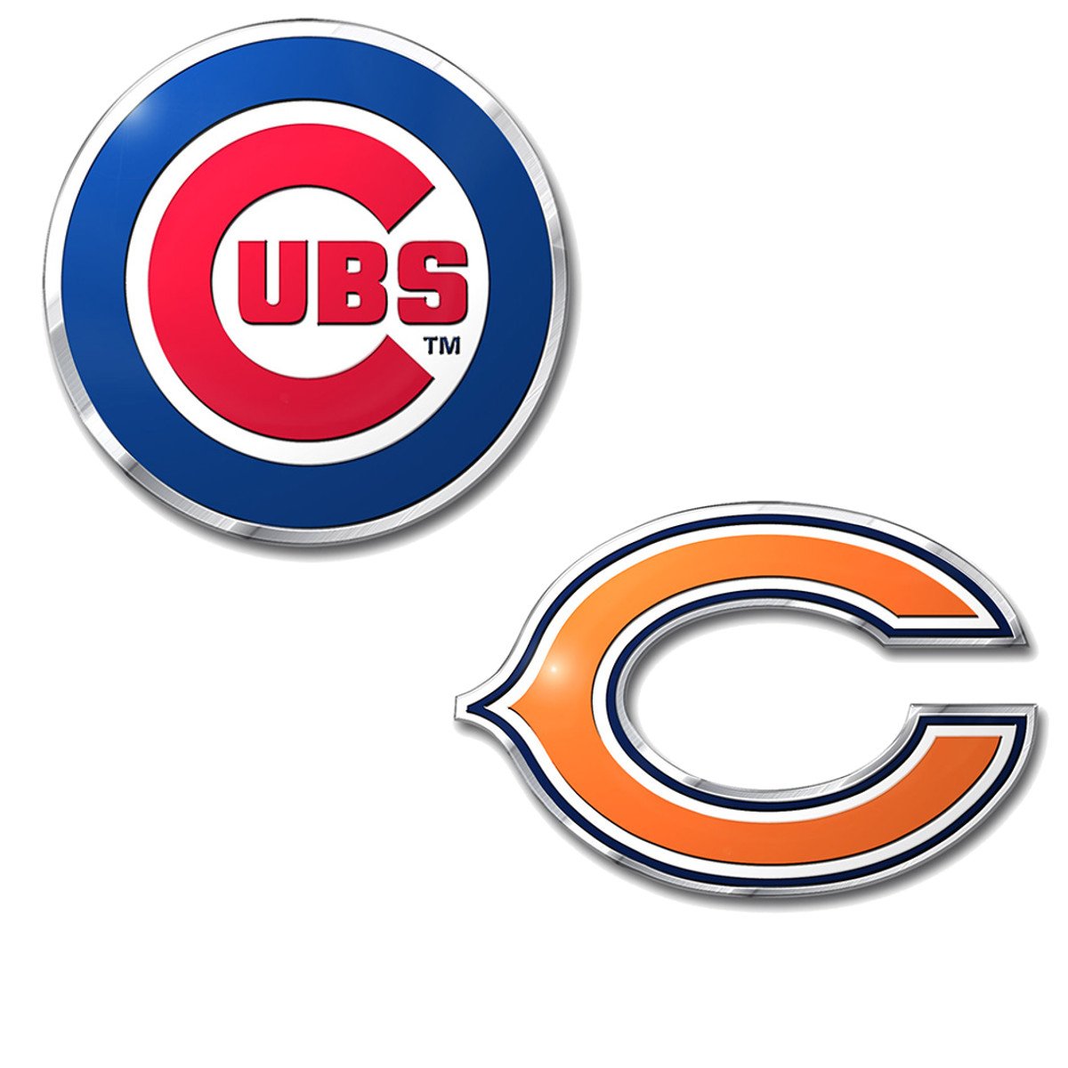 Professional Sports Teams Chrome Outlined Colored Auto Emblem. Emblems available in NFL and MLB sets or NHL and MLB sets. Show Pride in two Sports