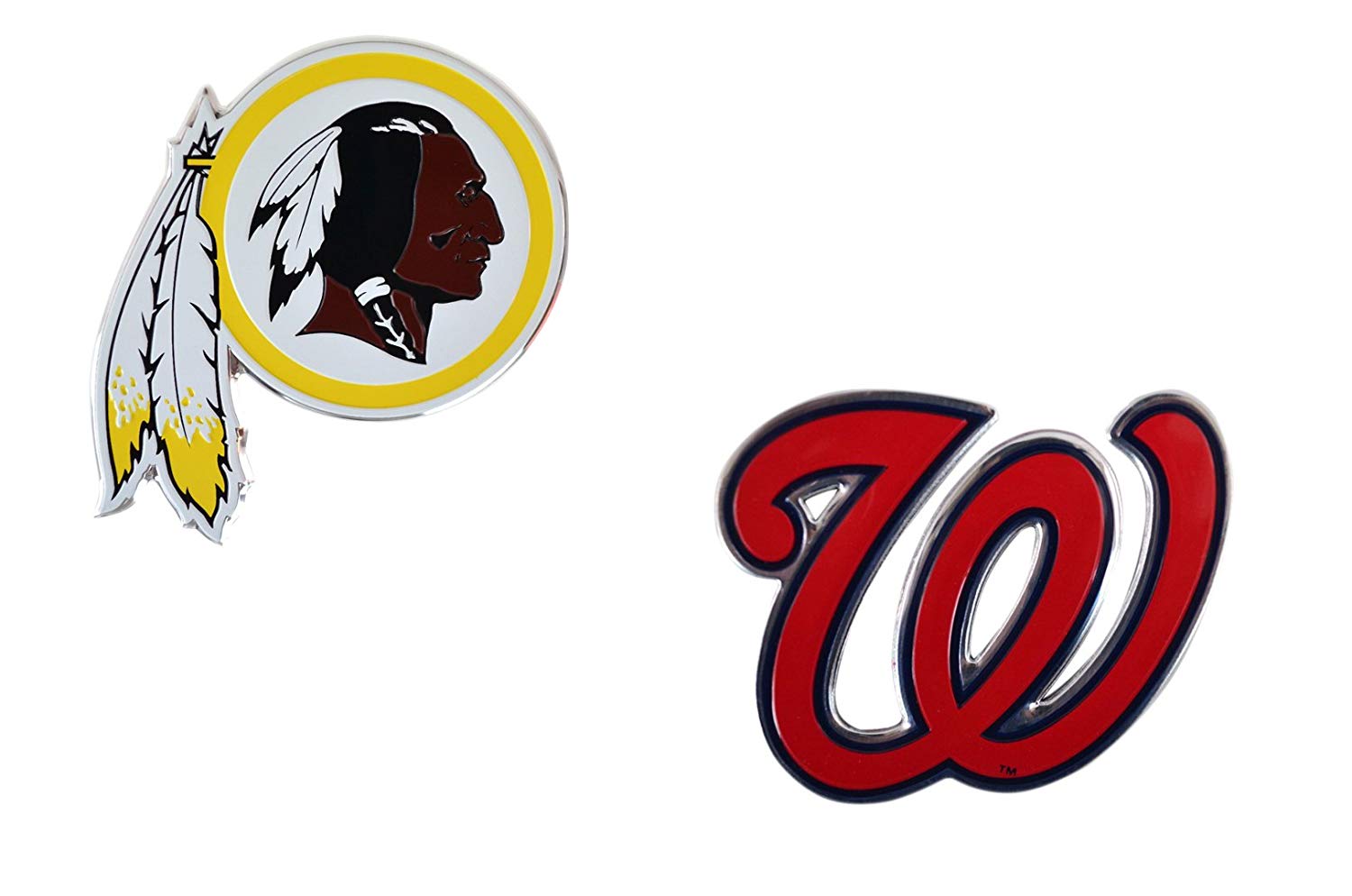 Professional Sports Teams Chrome Outlined Colored Auto Emblem. Emblems available in NFL and MLB sets or NHL and MLB sets. Show Pride in two Sports