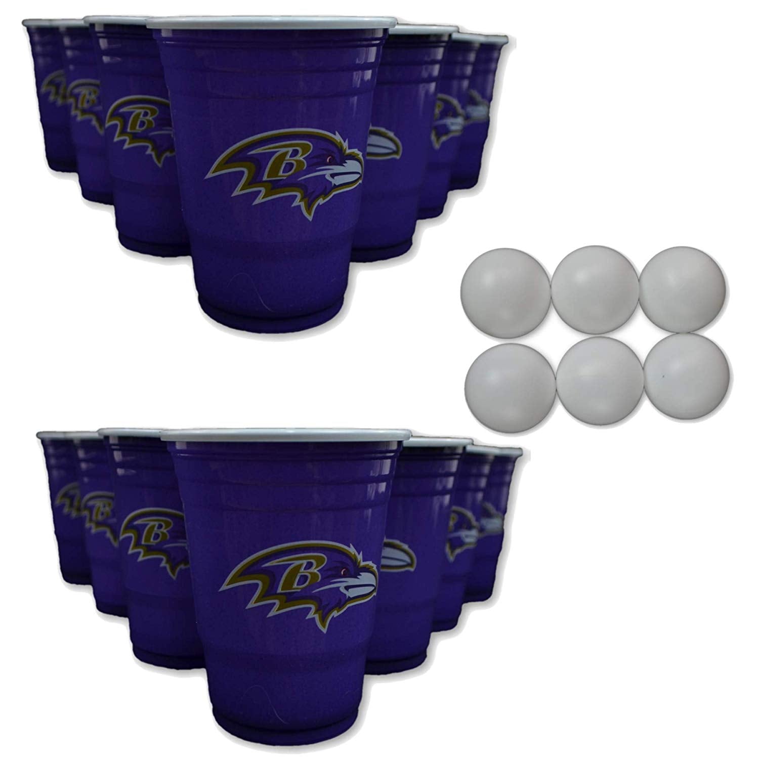 Siskiyou/Sport Mania NFL Fan Shop Beer Pong Set. Rep Your Favorite Team with The Classic Game of Beer Pong at Home or at The Tailgate Party - Comes with 22 Cups and 6 Ping Pong Balls