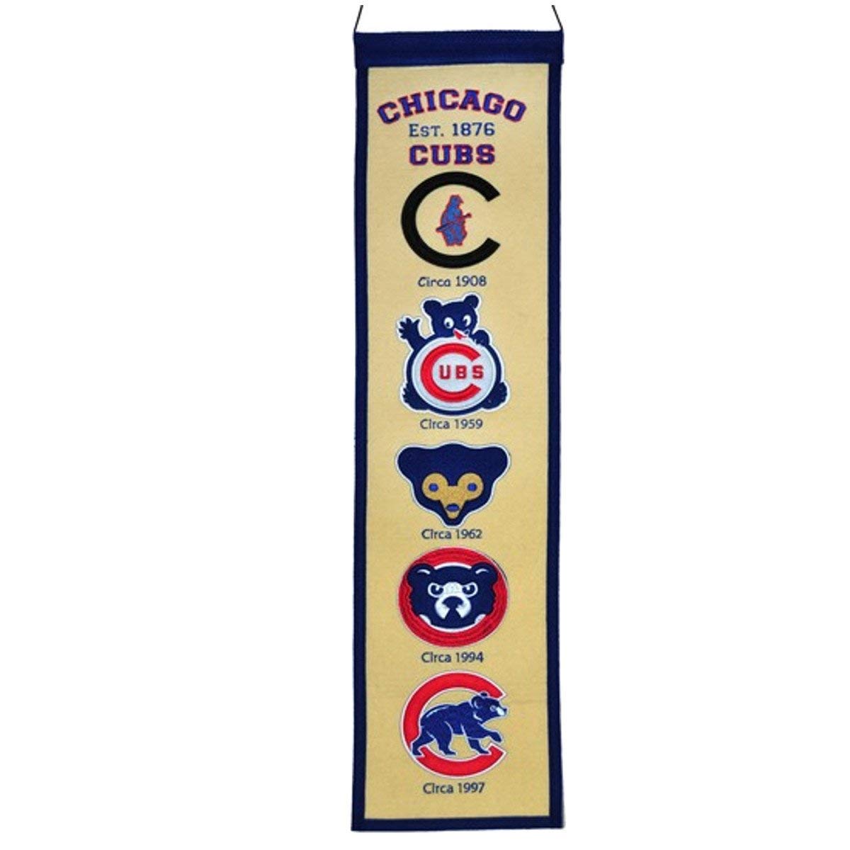 Winning Streak Fan Shop Authentic MLB Heritage and Baseball Team Felt Embroidered Logo Banner. Office, Bar or Man Cave