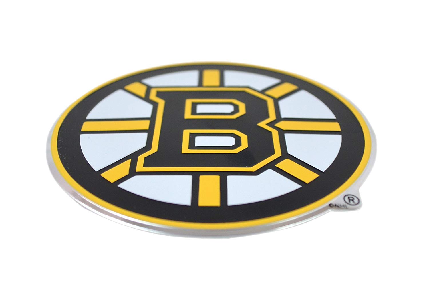 Official National Hockey League Fan Shop Licensed NHL Shop Authentic Chrome License Plate Frame and Chrome Colored Auto Emblem (Boston Bruins)