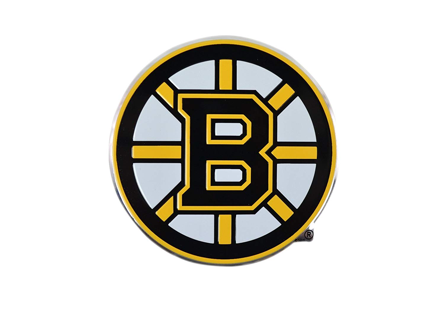 Official National Hockey League Fan Shop Licensed NHL Shop Authentic Chrome License Plate Frame and Chrome Colored Auto Emblem (Boston Bruins)