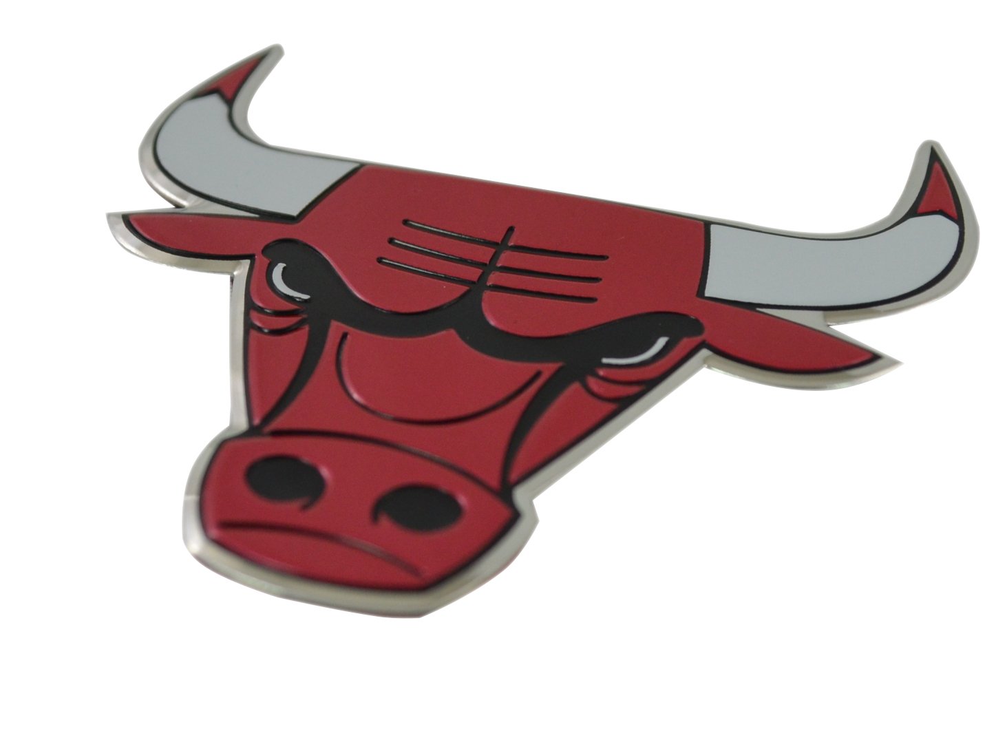 Official NBA Shop Authentic Chrome License Plate Frame and Matching Colored Auto Emblem (Chicago Bulls)