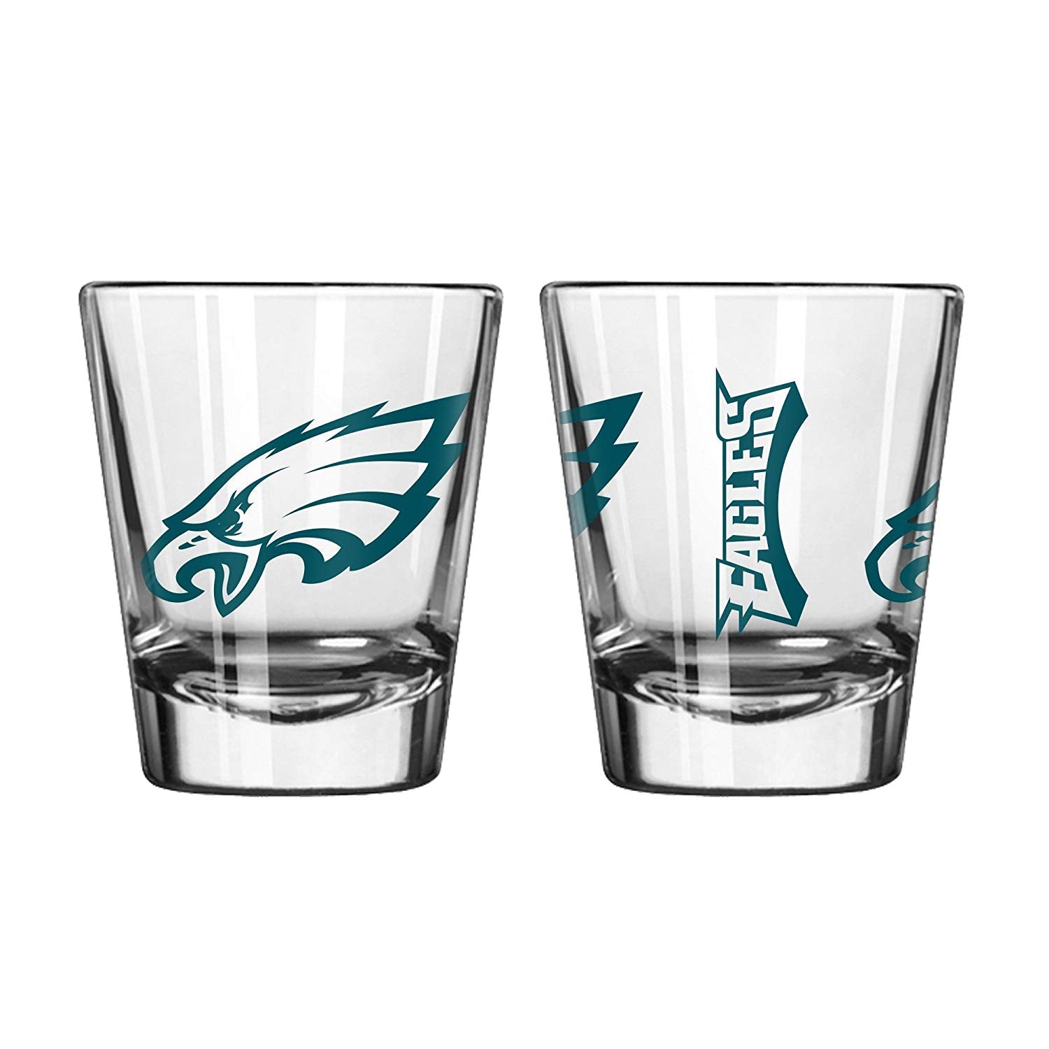 Official Fan Shop Authentic NFL Logo 2 oz Shot Glasses 2-Pack Bundle. Show Team Pride at Home, Your Bar or at The Tailgate. Gameday Shot Glasses for a Goodnight