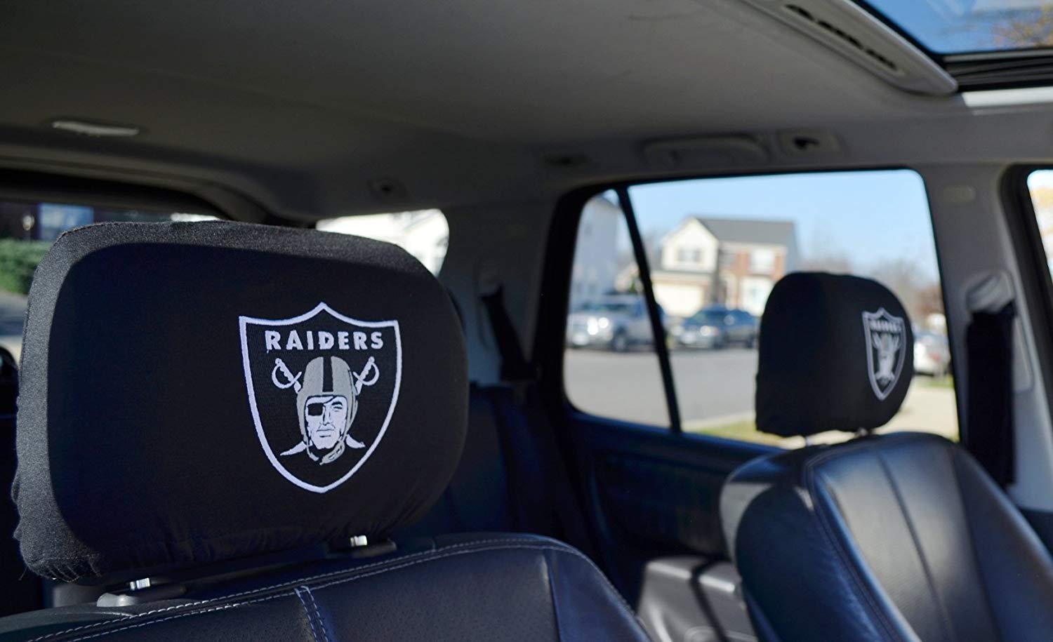 Official National Football League Fan Shop Authentic Headrest Cover (Oakland Raiders)