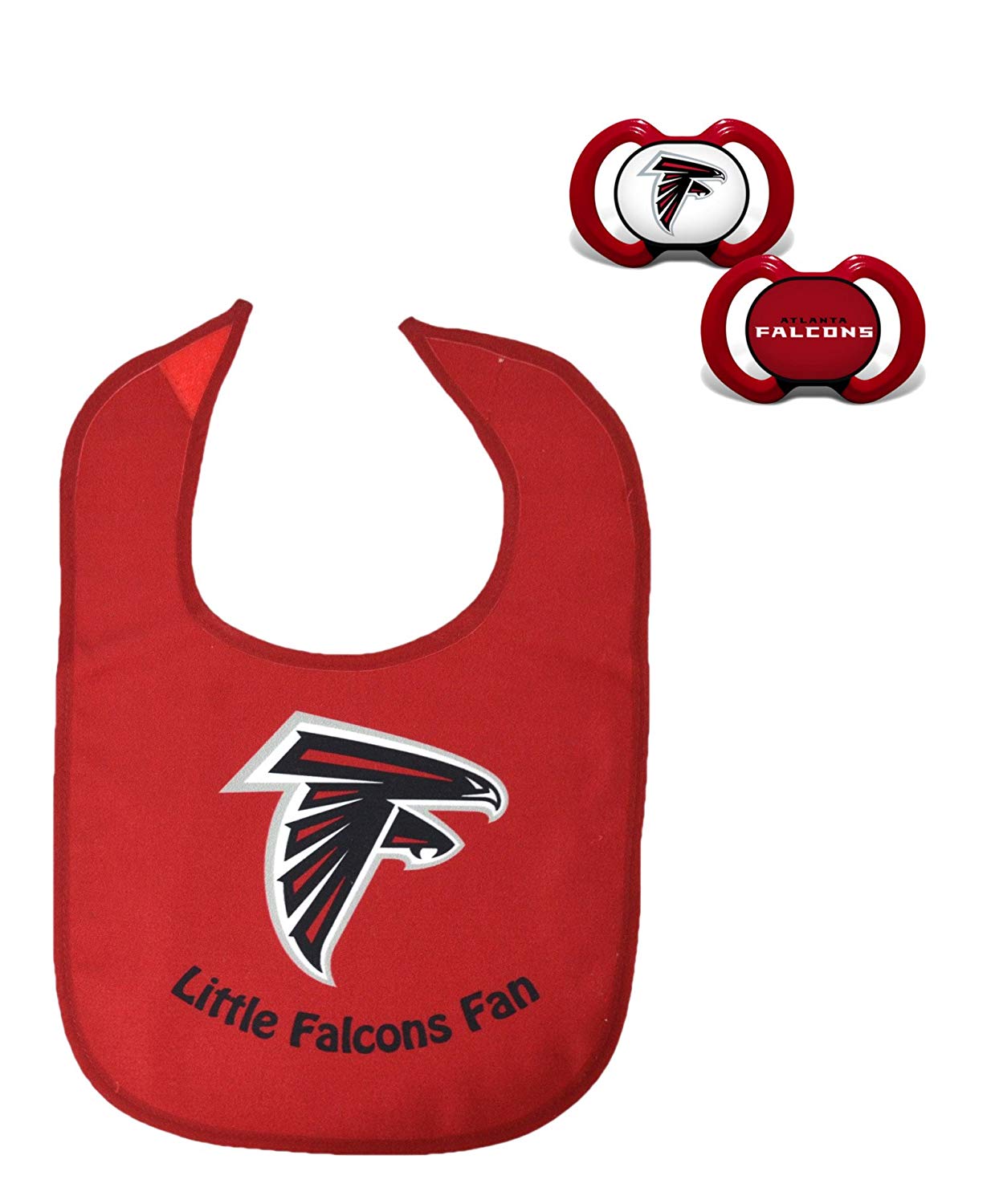 Official NFL Fan Shop Authentic Baby Pacifier and Bib Bundle Set. Start Out Early in Joining The Fan Club and Show Support for Your Favorite Football Team