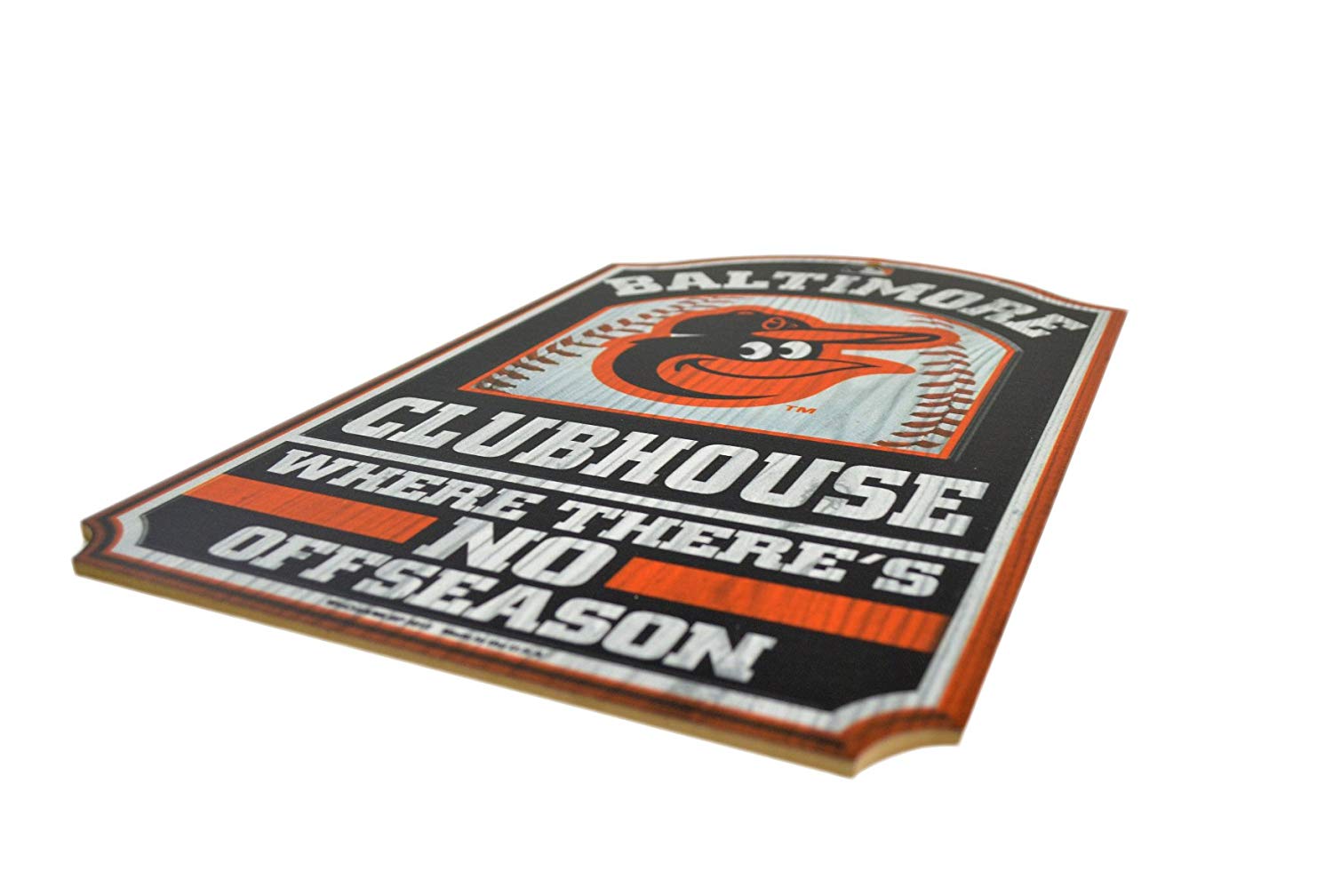 WinCraft Official Major League Baseball Fan Shop Authentic MLB Fan Cave Man Cave Premium Wooden Clubhouse Sign