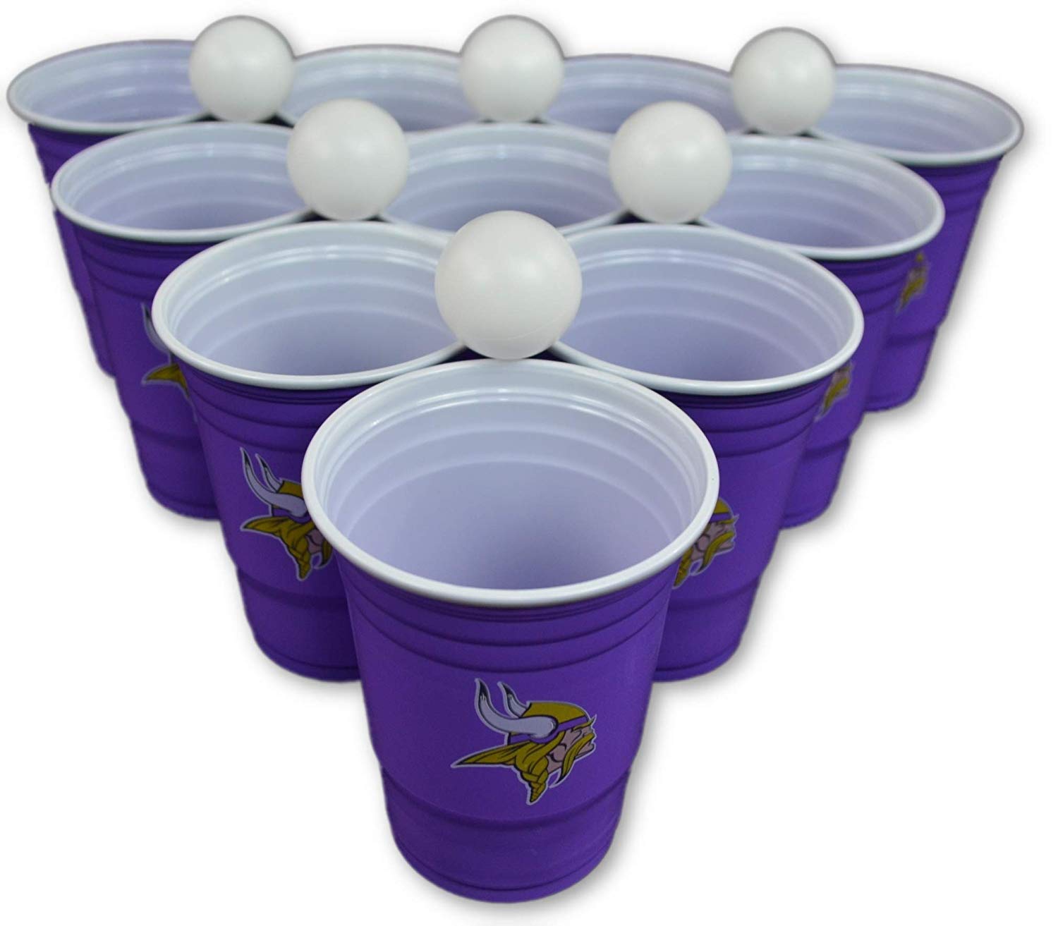 Siskiyou/Sport Mania NFL Fan Shop Beer Pong Set. Rep Your Favorite Team with The Classic Game of Beer Pong at Home or at The Tailgate Party - Comes with 22 Cups and 6 Ping Pong Balls