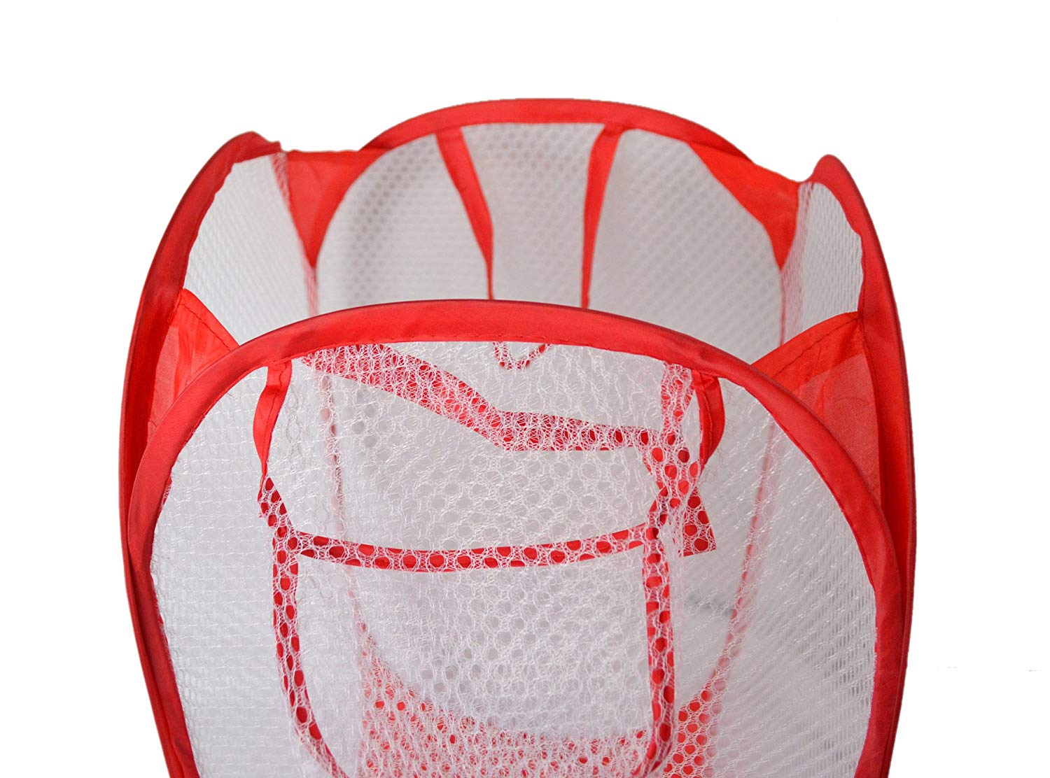 Space-Saving Collapsible Laundry Hamper 2-Pack Basket Bundle. Carrying Handles and Storage pocket - Multiple Colors, Light-weight Mesh Foldable Hampers. Great for College Dorms and Teens