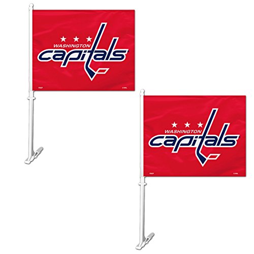 NHL Official National Hockey League Fan Shop Authentic 2-pack Car Flag (Washington Capitals)