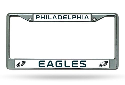 Rico Industries NFL Philadelphia Eagles Chrome Plate Frame,12-Inch by 6-Inch,Silver