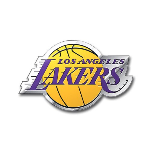 Official NBA Shop Authentic Chrome License Plate Frame and Matching Colored Auto Emblem (Los Angeles Lakers)