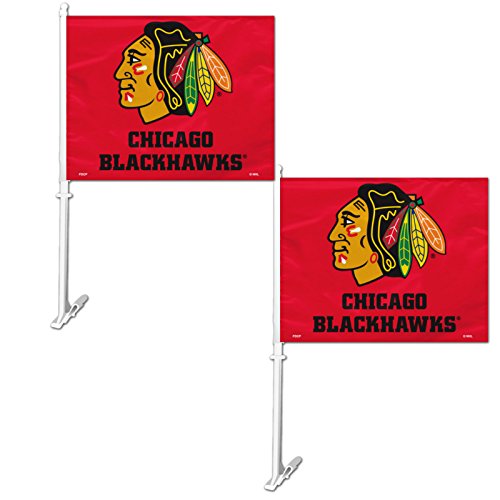 Official National Hockey League Fan Shop Authentic NHL 2-pack Car Flag (Chicago Blackhawks)