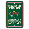NHL Authentic Reserved Parking Sign, 12 x 18 Inch - Minnesota Wild