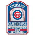 WinCraft Official Major League Baseball Fan Shop Authentic MLB Fan Cave Man Cave Premium Wooden Clubhouse Sign