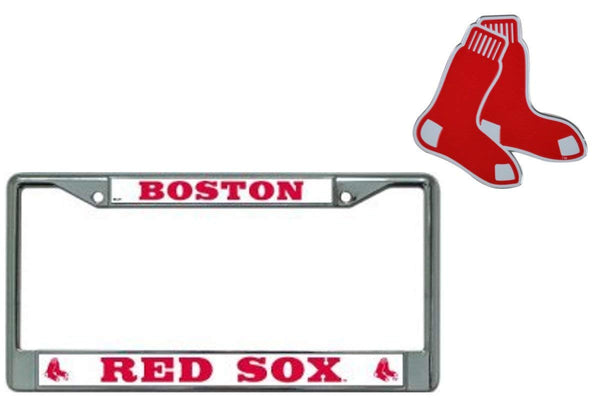 Rico Industries Official Major League Baseball Fan Shop Licensed MLB Shop Authentic Chrome Colored License Plate Frame and Matching Chrome Emblem