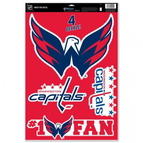 Official National Hockey League Fan Shop Licensed NHL Shop Multi-use Decals. Show Team Pride at Home, Work Man Cave with 4 Independent Decals. Removable and Reuse