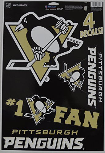 Official National Hockey League Fan Shop Licensed NHL Shop Multi-use Decals. Show Team Pride at Home, Work Man Cave with 4 Independent Decals. Removable and Reuse