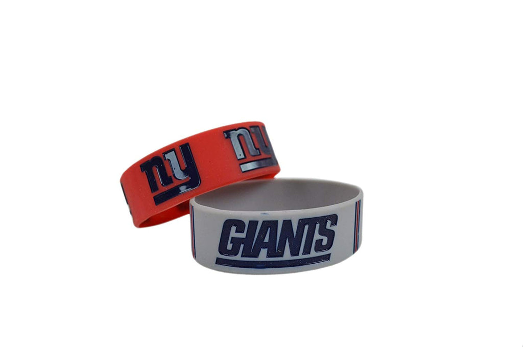 Official National Football League Fan Shop Authentic NFL Earbud Headphones and 2-pack Silicone Rubber Team Wristband Bundle Set