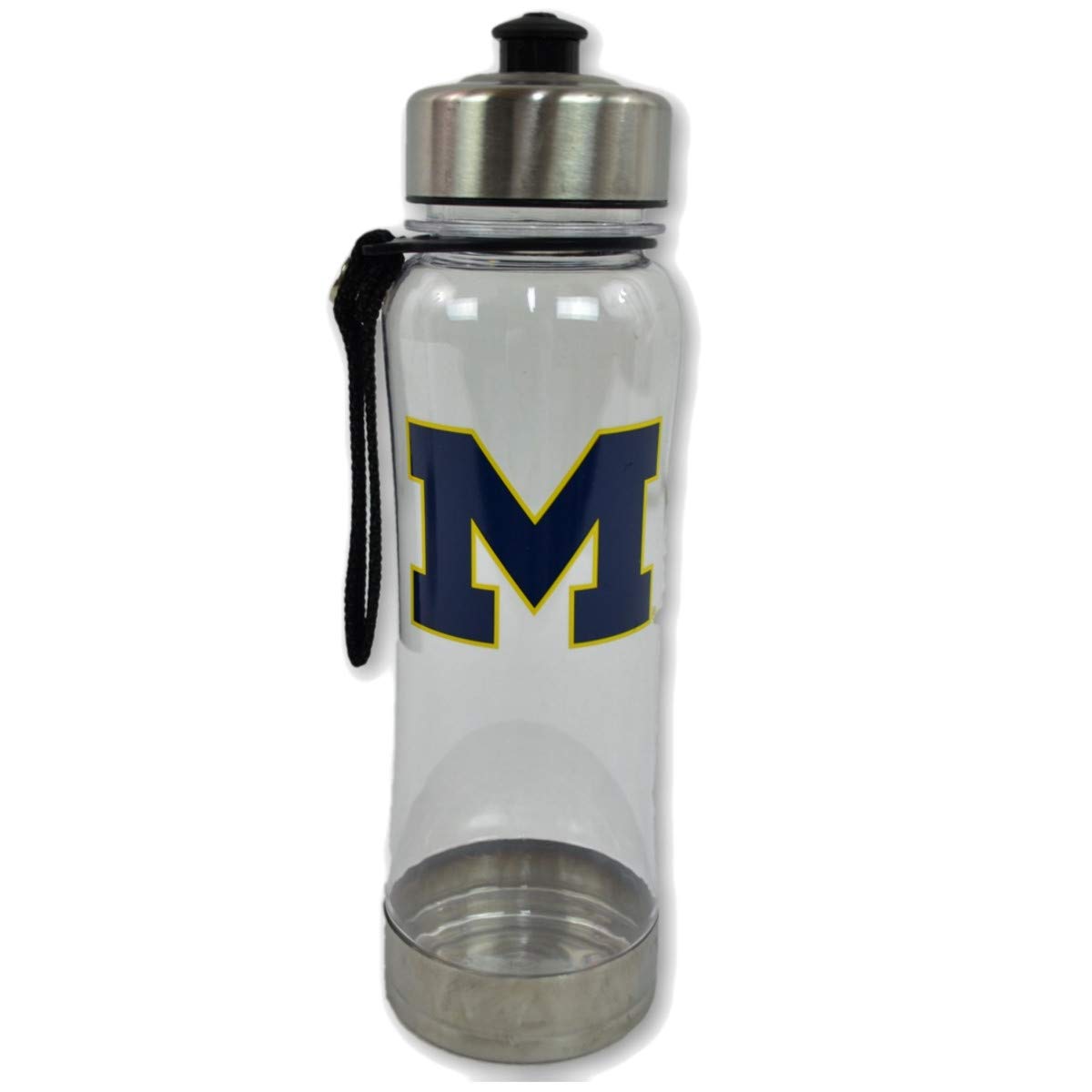 Duck House Official National Collegiate Athletic Association Fan Shop Authentic 2-Pack NCAA College Clear Clip-On 16oz Stainless Steel Water Bottle Bundle