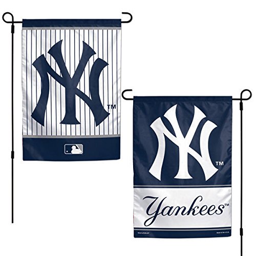 NEW YORK YANKEES TEAM GARDEN WALL FLAG BANNER 12" X 18" 2 SIDED MLB BASEBALL