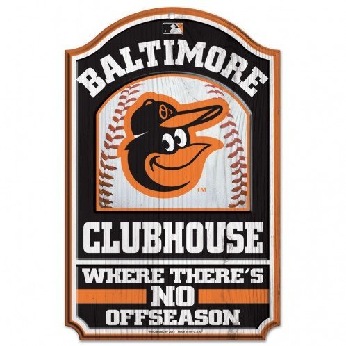 WinCraft Official Major League Baseball Fan Shop Authentic MLB Fan Cave Man Cave Premium Wooden Clubhouse Sign