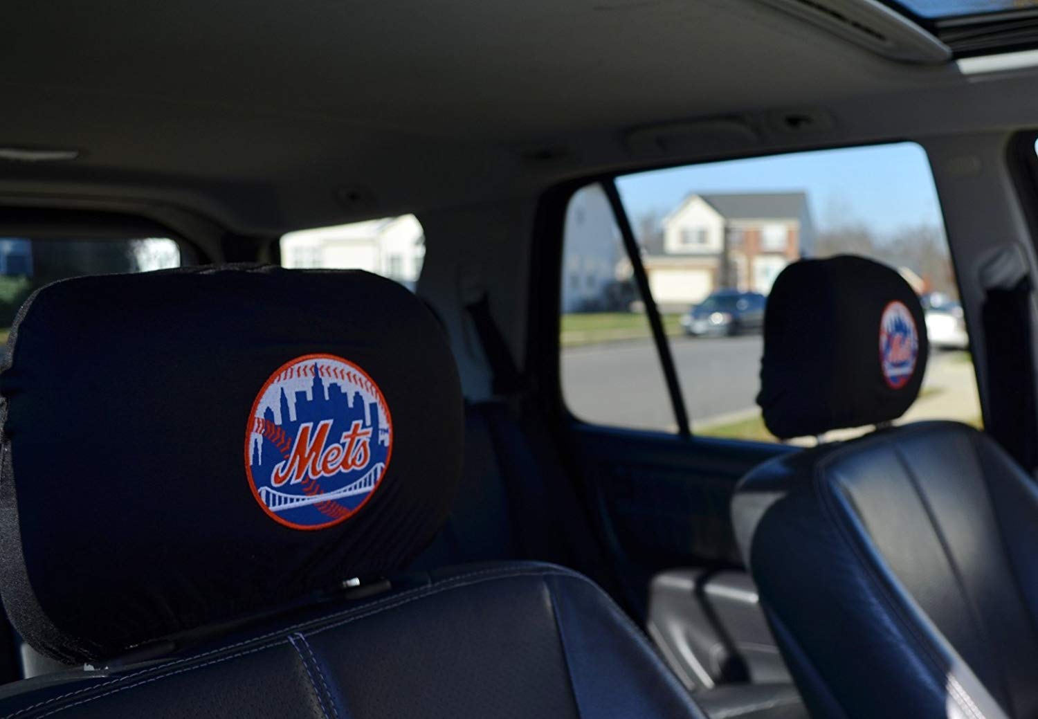Official Major League Baseball Fan Shop Authentic Car Truck Auto MLB Headrest Cover (New York Mets)