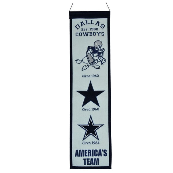 Fan Shop Authentic NFL Heritage and Football Team Felt Embroidered Logo Banner. Office, Bar or Man Cave