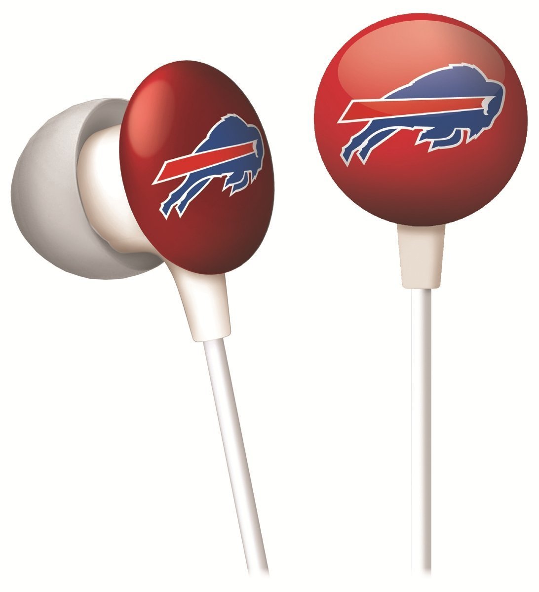 Official National Football League Fan Shop Authentic NFL Earbud Headphones and 2-pack Silicone Rubber Team Wristband Bundle Set
