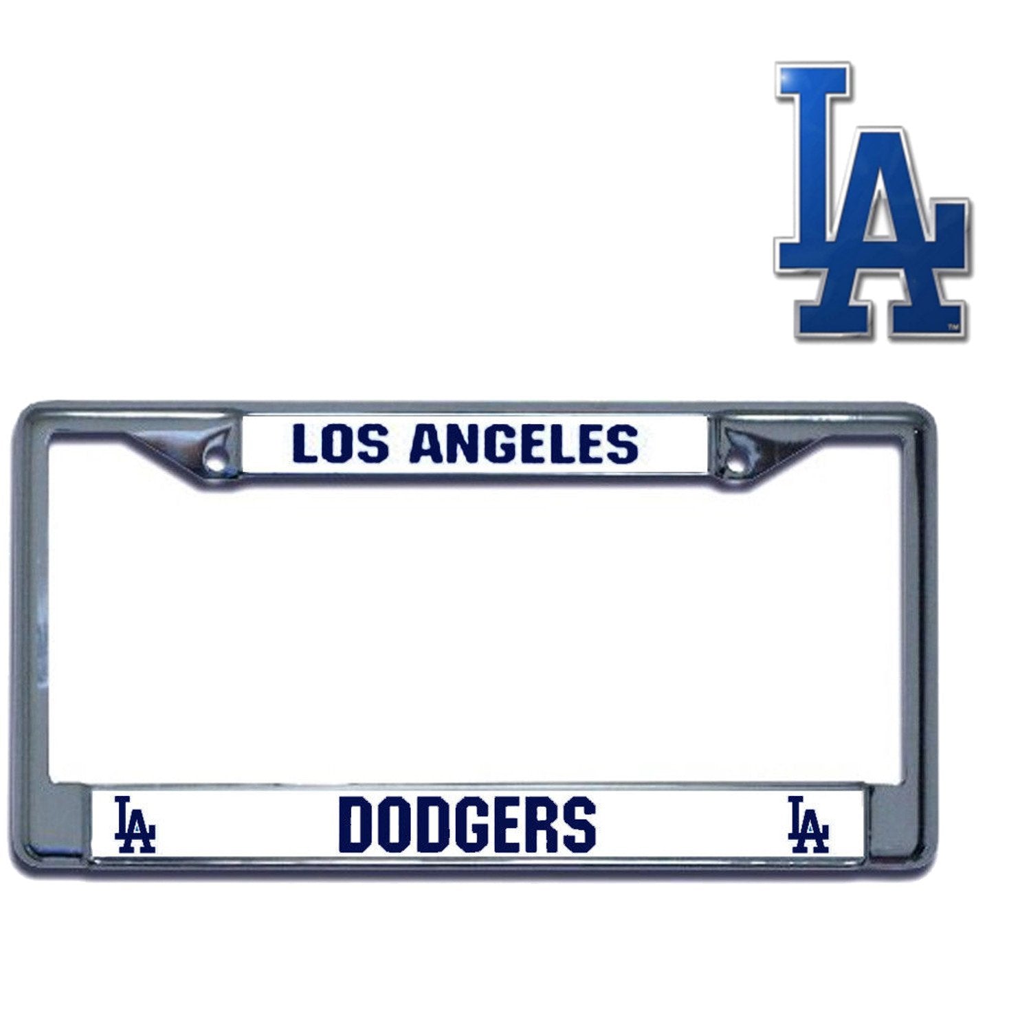 Rico Industries Official Major League Baseball Fan Shop Licensed MLB Shop Authentic Chrome Colored License Plate Frame and Matching Chrome Emblem