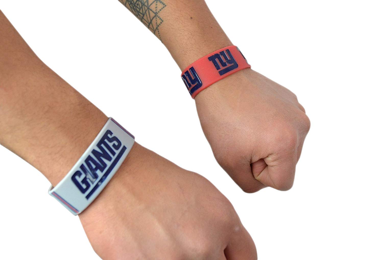 Official National Football League Fan Shop Authentic NFL Earbud Headphones and 2-pack Silicone Rubber Team Wristband Bundle Set
