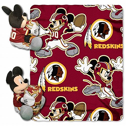 Northwest/Duck House Sports Official National Football League and Disney Fan Shop Authentic NFL Mickey Mouse Hugger Stuff Toy, Blanket and 3-Piece Dinner or Lunch Set Bundle