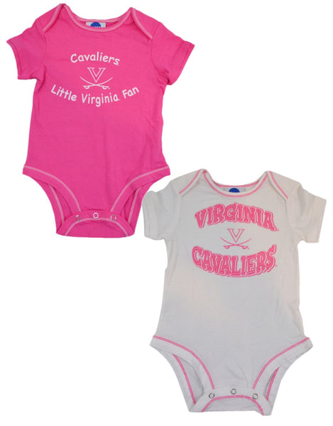 Official National Collegiate Athletic Association Fan Shop Authentic NCAA Baby Pink 2-pack Body Suit Onesies. Get the Little Ones Started Early Representing their Future College and Show School Pride