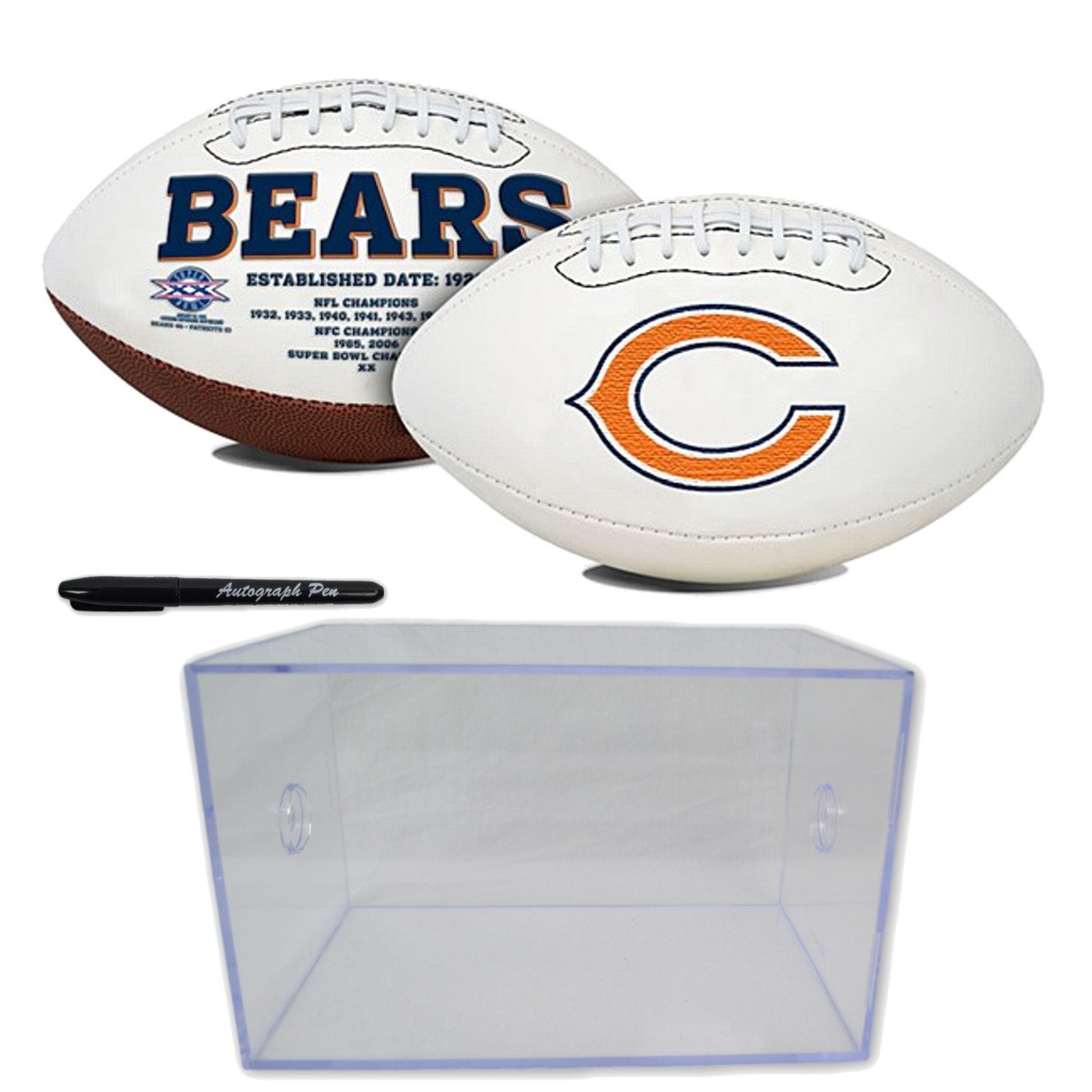 Jarden Sports Licensing/Pro-Mold Official National Football League Fan Shop Authentic NFL Signature Series Super Bowl Ball and Display Case. Great Collectible Bundle for the office or Man Cave