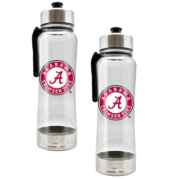 Duck House Official National Collegiate Athletic Association Fan Shop Authentic 2-Pack NCAA College Clear Clip-On 16oz Stainless Steel Water Bottle Bundle