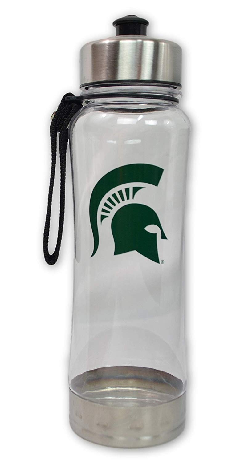 Duck House Official National Collegiate Athletic Association Fan Shop Authentic 2-Pack NCAA College Clear Clip-On 16oz Stainless Steel Water Bottle Bundle