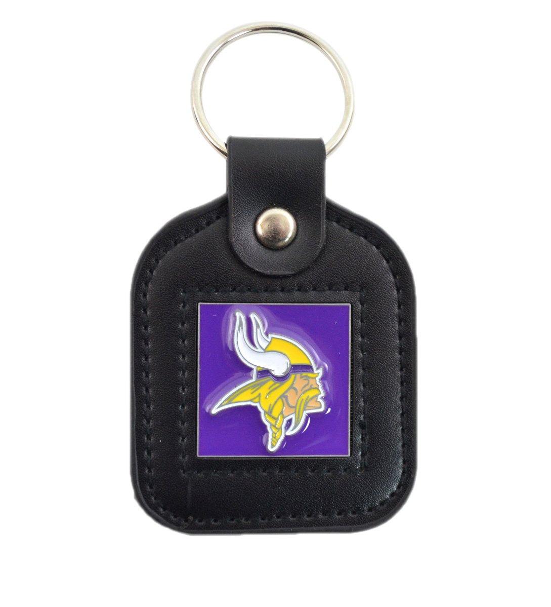 Official National Football League Fan Shop Authentic Genuine Leather NFL Trifold Wallet and Key Chain Bundled Set