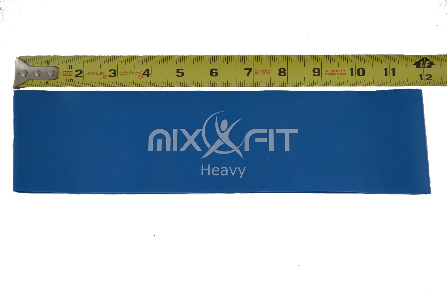 Mixxfit Resistance Bands - Flat Loop Training Exercise Bands. 4 Piece Set in Light, Medium, Heavy and X-heavy Resistant Levels. Great for Home Training and Therapy/rehab Workouts. Use for Yoga and Pilates. Workout Pamphlet and Carrying Bag Included (12"