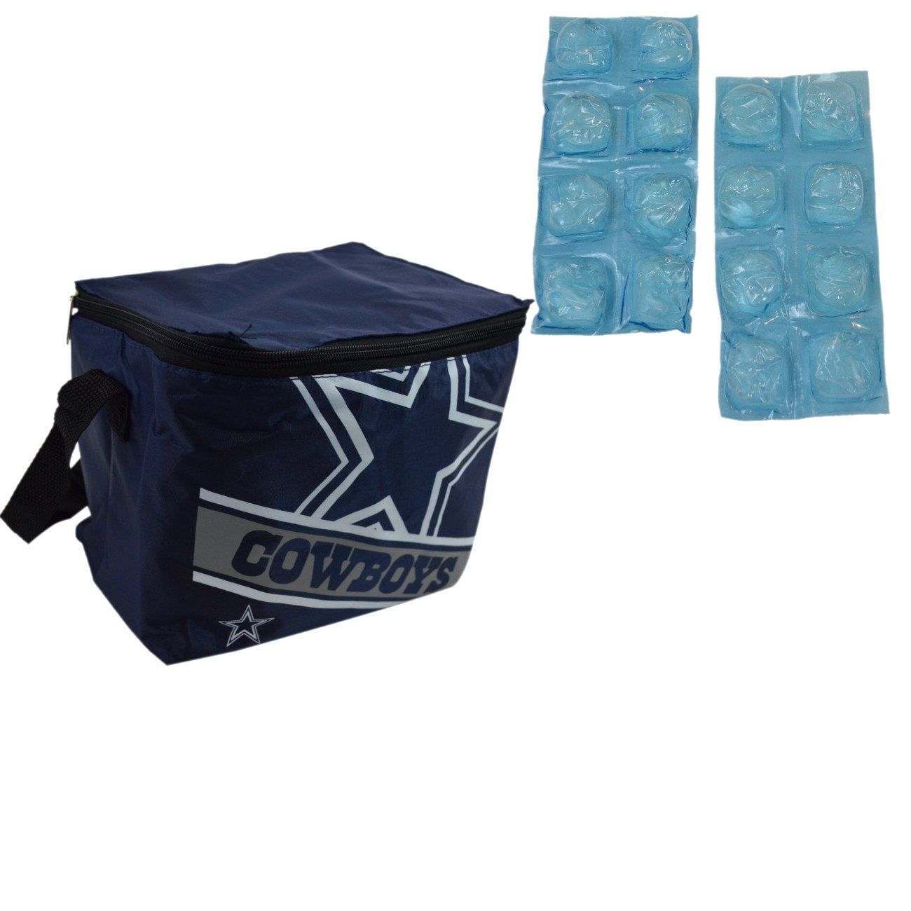 NFL Shop Collapsible Insulated Lunch Bag with Re-freezable Ice Packs Bundle