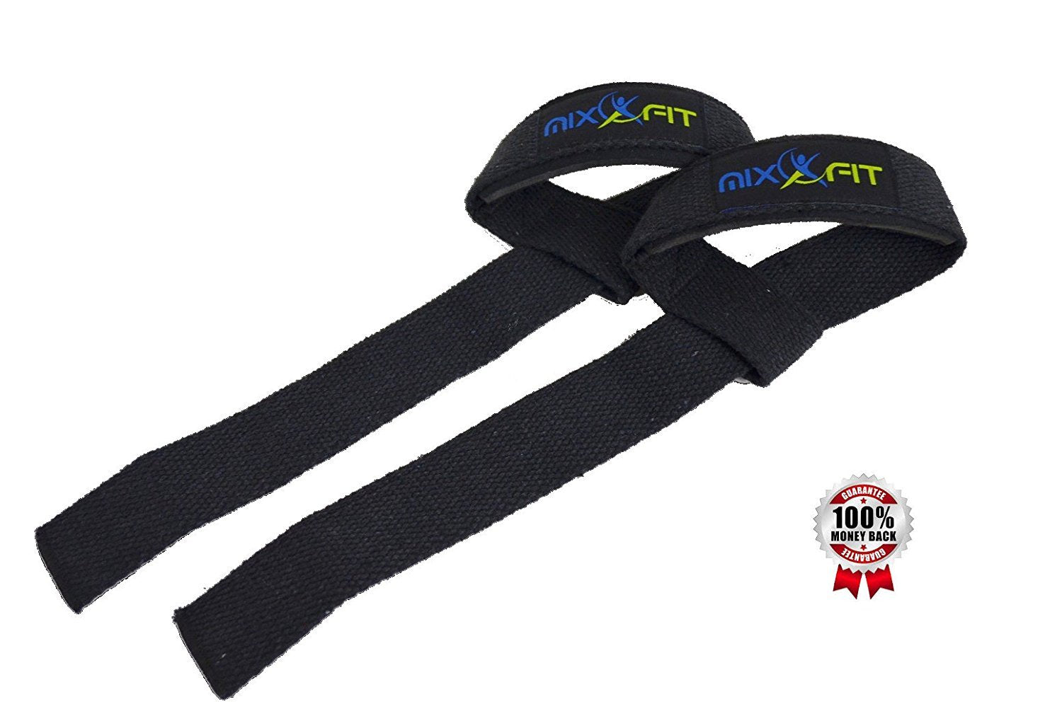 Mixxfit Padded Lifting Straps for Heavy Weight Lifting and Pulling Exercises. 100% Cotton Straps to Ensure Proper Gripping of Dumbbells or Barbells During Dead Lifts, Shoulder Shrugs or Pull-ups. Ensure You Max Out with the Right Weight on Every Rep.